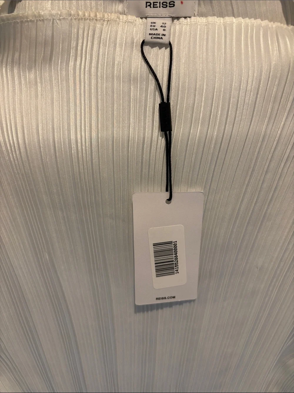 Reiss White Ribbed Mock Neck Long-Sleeve Top - Picture 3 of 3
